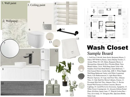 Wash Closet Sample Board Interior Design Mood Board by HaylieC on Style Sourcebook