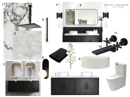 Modern Classic Bathroom | Monochromatic Interior Design Mood Board by TarveranInteriors on Style Sourcebook