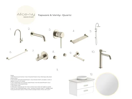 hardware and Fixtures TAPWARE- QUARTZ Interior Design Mood Board by Alice + Ivy Design Studio on Style Sourcebook