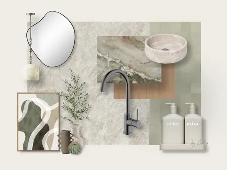 Organic Sage Elegance: Oyster Taj Mahal Grey Interior Design Mood Board by Carley Design Studio on Style Sourcebook