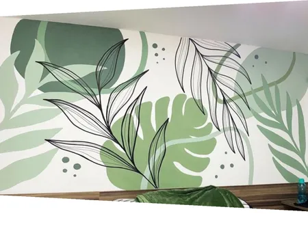 Monstera Mural Stencil Interior Design Mood Board by MelBoyd31 on Style Sourcebook