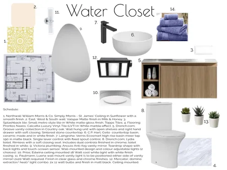 Water Closet Design (IDI A.9) Interior Design Mood Board by Maisie_Cupid on Style Sourcebook