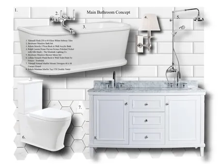 Wyralla Road Main Bathroom Concept Interior Design Mood Board by botany75 on Style Sourcebook