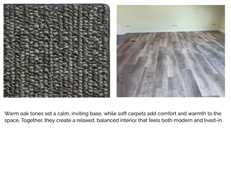 Warm Oak Tones & Soft Carpet Comfort Interior Design Mood Board by Burgess Flooring and Blinds Ltd on Style Sourcebook