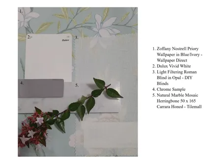 Wyralla Road Powder Room Materials Board Interior Design Mood Board by botany75 on Style Sourcebook