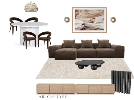 Tan and Choc Lounge Room V2 Interior Design Mood Board by AR.CHETYPE DESIGN on Style Sourcebook