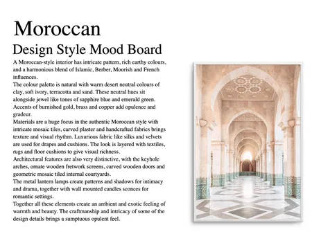 Moroccan Mood Board Explained Interior Design Mood Board by SarBearDesi on Style Sourcebook