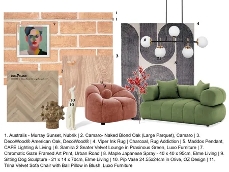 Split apartment Interior Design Mood Board by rebecca.reardon@billyblue.torrens.edu.au on Style Sourcebook