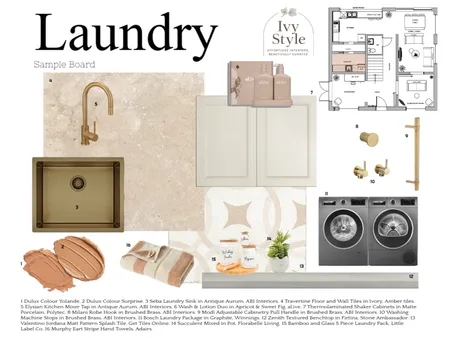 Assignment 9 Laundry Sample Board2 Interior Design Mood Board by Ivy Style on Style Sourcebook