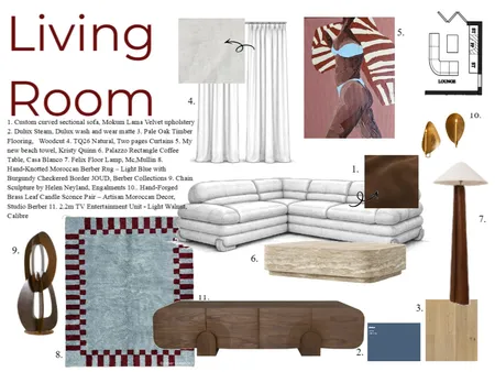 Living Room Interior Design Mood Board by BeaRoseRees on Style Sourcebook