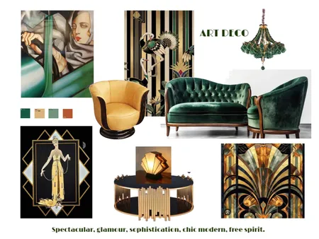 Art Deco Room Board Interior Design Mood Board by Chignon on Style Sourcebook