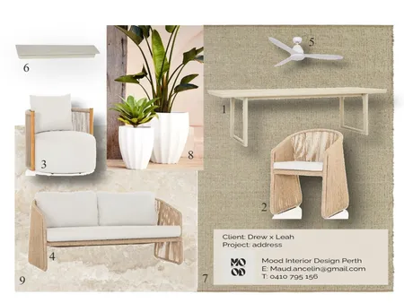 Drew x Leah Outdoor Interior Design Mood Board by maud.ancelin on Style Sourcebook