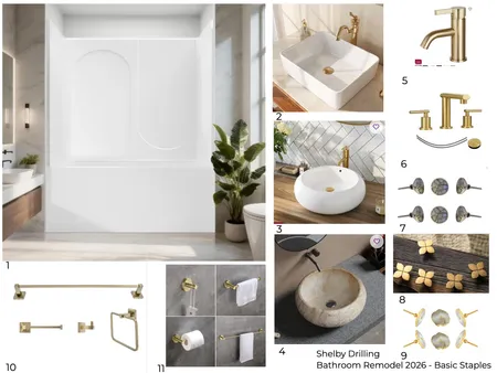 Drilling Bathroom basics remodel Interior Design Mood Board by IFS Designs on Style Sourcebook