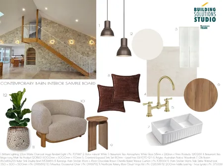 Contemporary Barn - Interior Sample Board Interior Design Mood Board by bsschwh@bunnings.com.au on Style Sourcebook