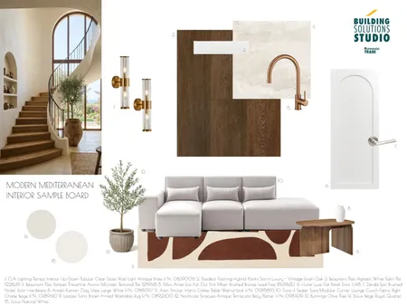 Modern Mediterranean - INTERIOR SAMPLE BOARD Interior Design Mood Board by bsschwh@bunnings.com.au on Style Sourcebook