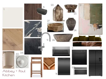 Abbey + Paul Kitchen Moodboard Interior Design Mood Board by Kate De Lorenzo