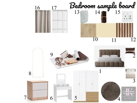 Bedroom Sample Board Interior Design Mood Board by Kerry Govender