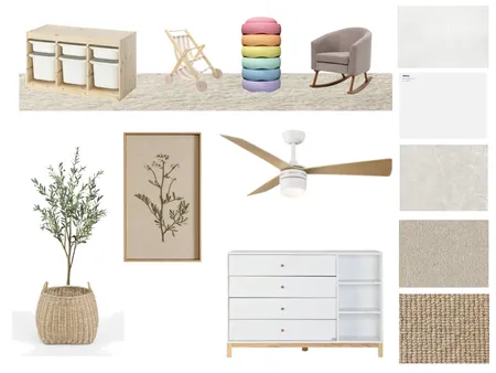 לוח השראה חדר עבודה ומשחק Interior Design Mood Board by netai