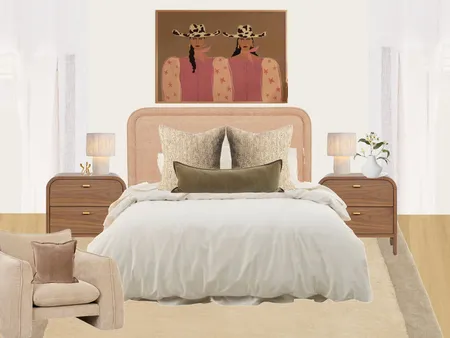 peach and khaki bedroom Interior Design Mood Board by CiaanClarke
