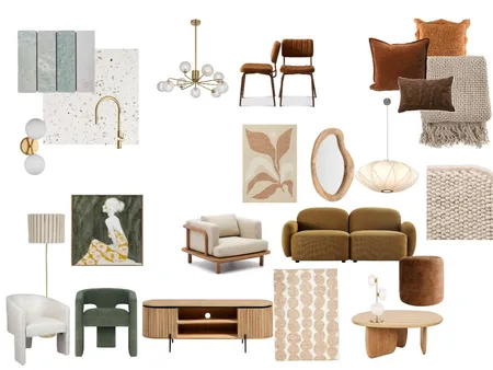 Mid Century mood board Interior Design Mood Board by carolynporteous