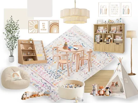 Suburban Family Home Playroom Interior Design Mood Board by kal611816@gmail.com