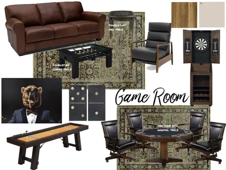 Game Room Interior Design Mood Board by Beverly Zaske