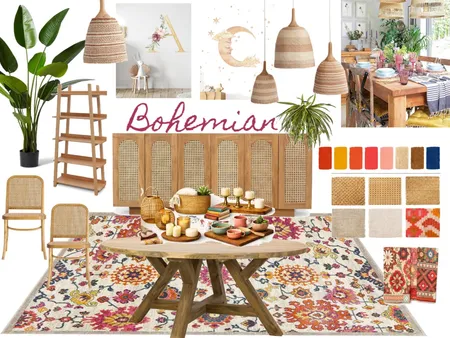 Client B Bohemian Dining Room Interior Design Mood Board by Bonnieho