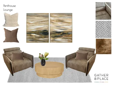 Penthouse Lounge Interior Design Mood Board by Gather & Place