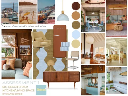 S6 A1 - 60S BEACH SHACK Interior Design Mood Board by addieobyrne
