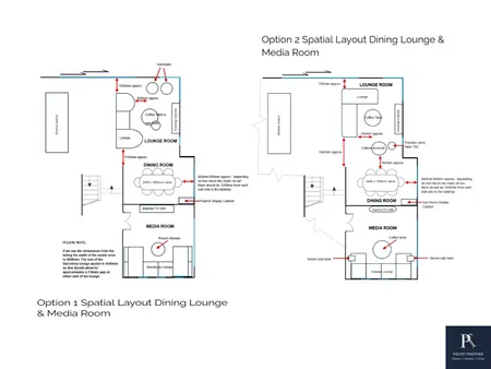 Option 1 and 2 spatial layout Interior Design Mood Board by MaryV