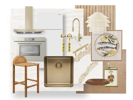 Mediterranean Kitchen Interior Design Mood Board by Genevieve Erougian