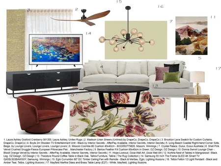 Module 9 Living Room Interior Design Mood Board by Hibakamal