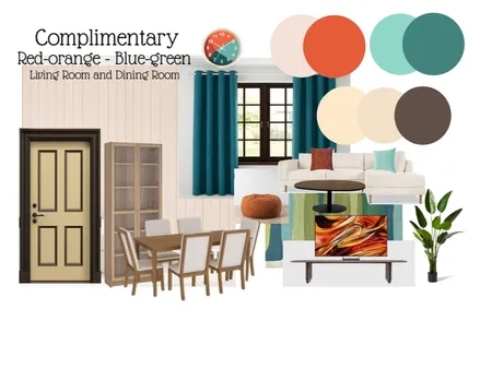 Color Harmony: Complimentary (Red-orange:Blue-green) Interior Design Mood Board by Ann Clariz Yap-Arcilla
