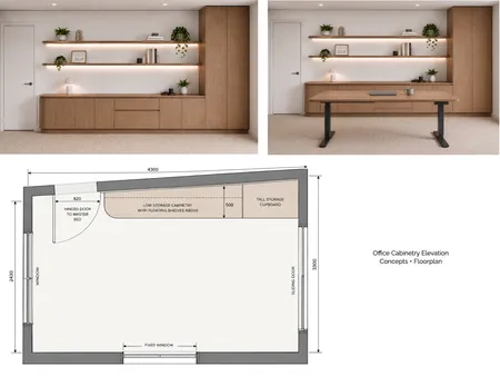 Mangan - Office Cabinetry Elevation Concepts Interior Design Mood Board by Styled Interior Design