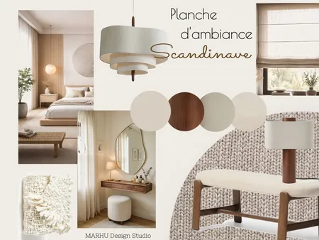 Planche d'ambiance chambre Scandinave Interior Design Mood Board by Marhu