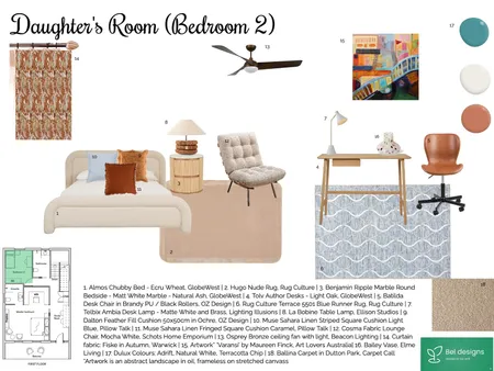 Bedroom 2 Interior Design Mood Board by bel designs
