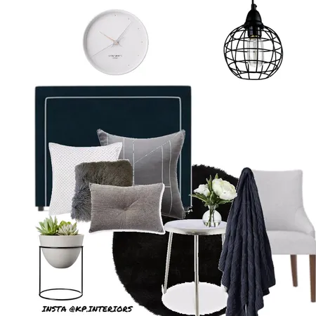 Monochrome bedroom Interior Design Mood Board by Kirsty on Style Sourcebook