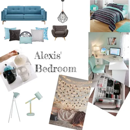 Alexis's Blue bedroom Interior Design Mood Board by Evangeezy on Style Sourcebook