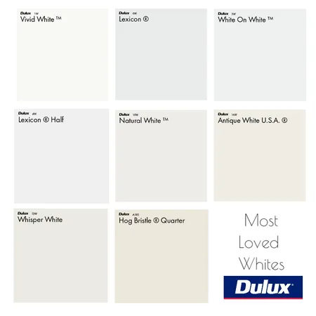 Dulux Most Loved White Colour Palette Interior Design Mood Board by Dulux Australia on Style Sourcebook