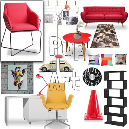 Pop Art Standard Interior Design Mood Board by LightOneSon on Style Sourcebook