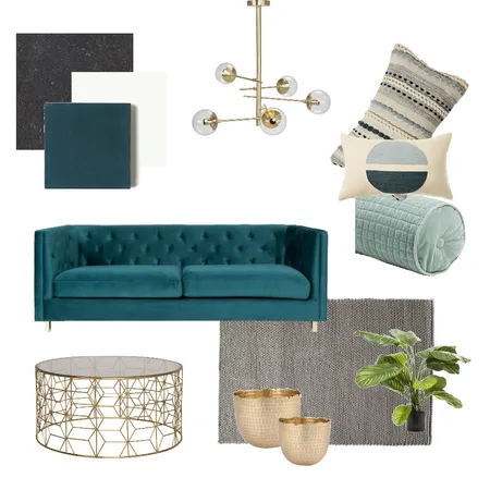 Velvet Lounge Room Interior Design Mood Board by Amy Louise Interiors on Style Sourcebook