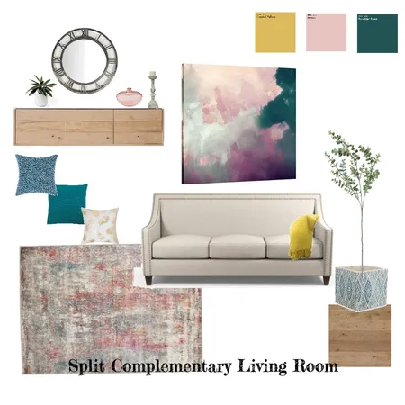 Split complementary Living Interior Design Mood Board by Chrissysd on Style Sourcebook