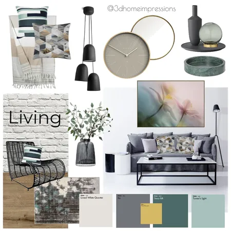 industrial living room Interior Design Mood Board by 3D Home Impressions on Style Sourcebook