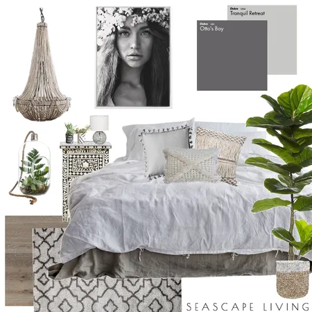 Modern Bohemian Bedroom Interior Design Mood Board by Seascape Living on Style Sourcebook