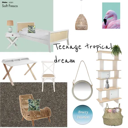Teenage girls bedroom Interior Design Mood Board by Breezy Interiors on Style Sourcebook