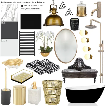 Bathroom - monochromatic colour scheme Interior Design Mood Board by mianardone on Style Sourcebook