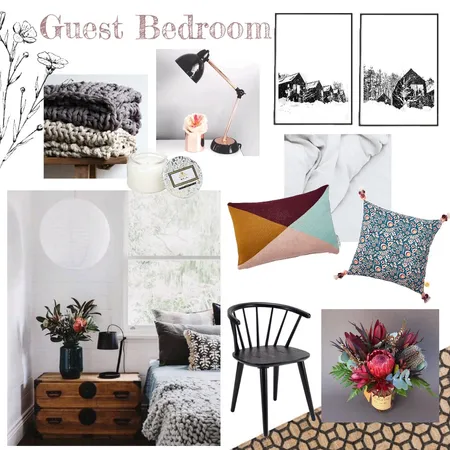 Guest Bedroom Interior Design Mood Board by thebohemianstylist on Style Sourcebook