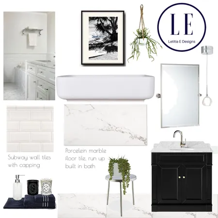 bathroom chic monochrome Interior Design Mood Board by Letitiaedesigns on Style Sourcebook