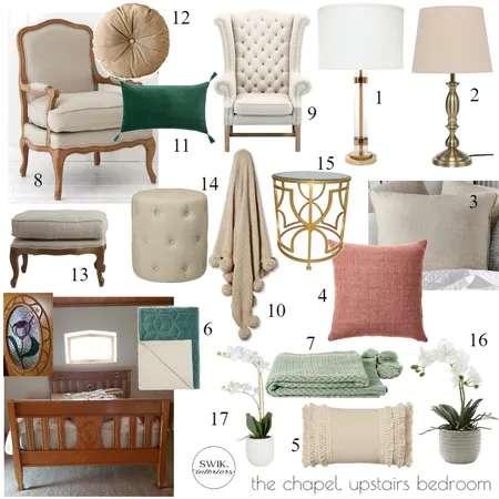 TC U/Stairs Bedroom Proposal Interior Design Mood Board by Libby Edwards on Style Sourcebook