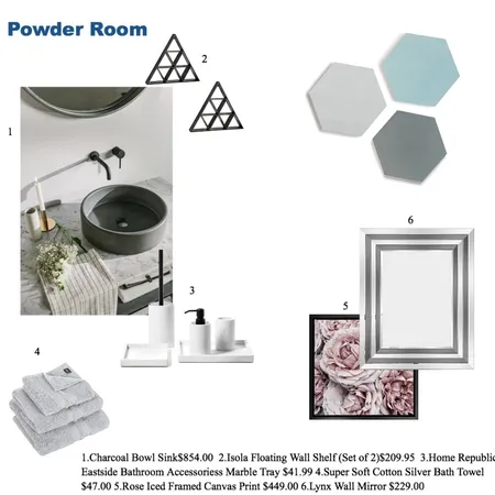 Powder Room Interior Design Mood Board by Myla Brandt on Style Sourcebook